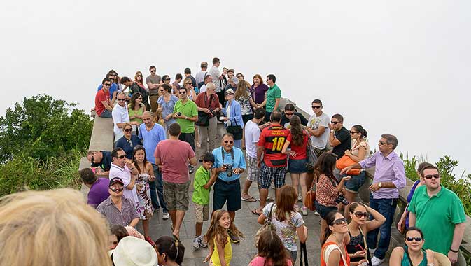 Visitors Christ the Redeemer statue