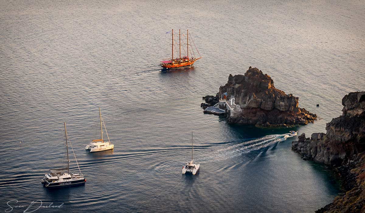 Sunset cruising near Oia, Santorini