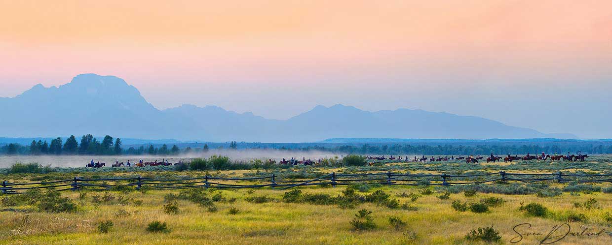 Equestrian Caravan at Grand Teton, Wyoming